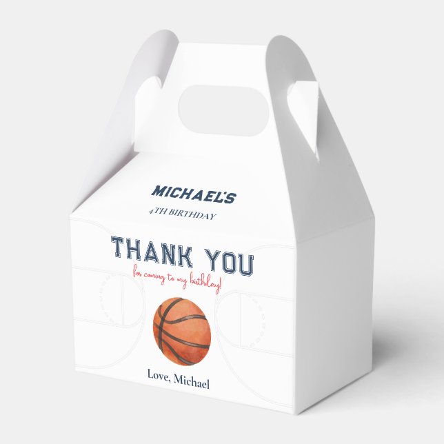 Ballotins Boîte cadeau minimaliste Basketball Gable (Arrière)