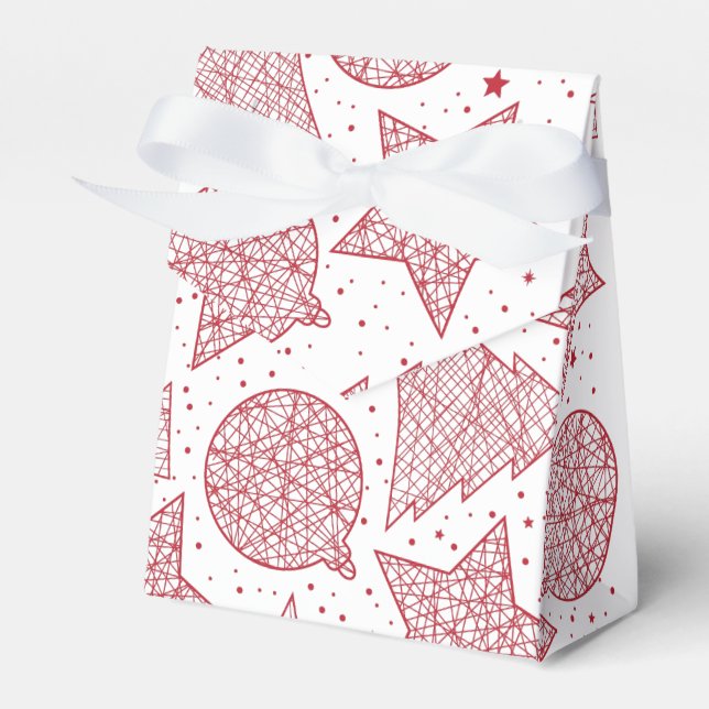 Ballotins Boîte cadeau Motif de Noël rouge et blanc (Verso)