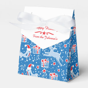 Ballotins Boîte cadeau motif Reindeer oiseau bleu rouge Noël