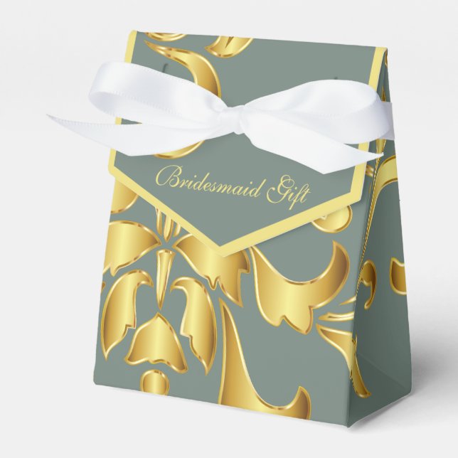 Ballotins Boîte-cadeau pour femme d'accueil Gold et Green (Verso)