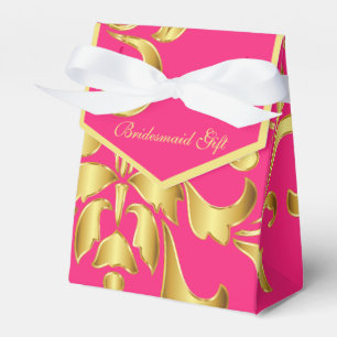 Ballotins Boîte-cadeau pour femme d'accueil Gold et Hot Pink