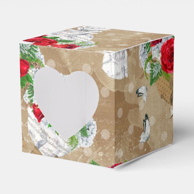 Ballotins Boîte cadeau Rose rustique avec coeur (Verso)