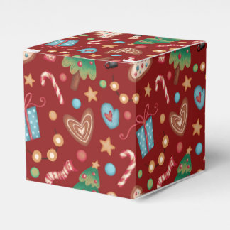 Ballotins Boîte cadeau rouge de Noël à motif pour fête, peti
