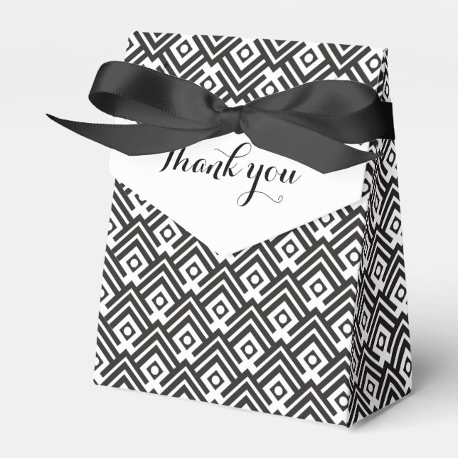 Ballotins Boîte cadeaux géométrique en noir et blanc (Verso)