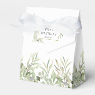 Ballotins Boîte de cadeau d'anniversaire à feuillage vert él