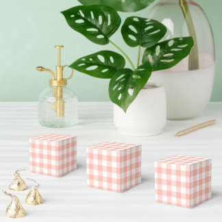 Ballotins Boîte de cadeau de fête à carreaux gingham orange 