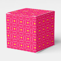 Boîte de cadeau de fête à motif géométrique rose e