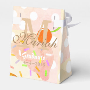 Ballotins Boîte de cadeau de fête Cône de glace rose pêche