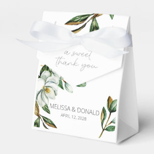 Ballotins Boîte de cadeau de mariage à fleurs de magnolia bl