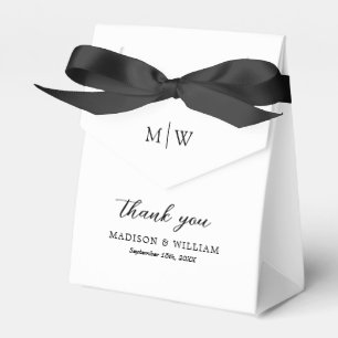 Ballotins Boîte de cadeau de mariage noir et blanc Monogram