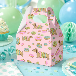Ballotins Boîte de cadeaux de fête de teckel et de beignets 