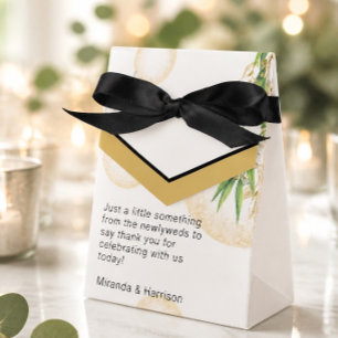 Ballotins Boîte de cadeaux de mariage aux sphères dorées et 