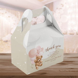 Ballotins Boîte de cadeaux Ourson avec ballons roses