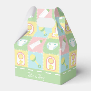 Ballotins Boîte de cadeaux pour la douche de bébé Patchwork 