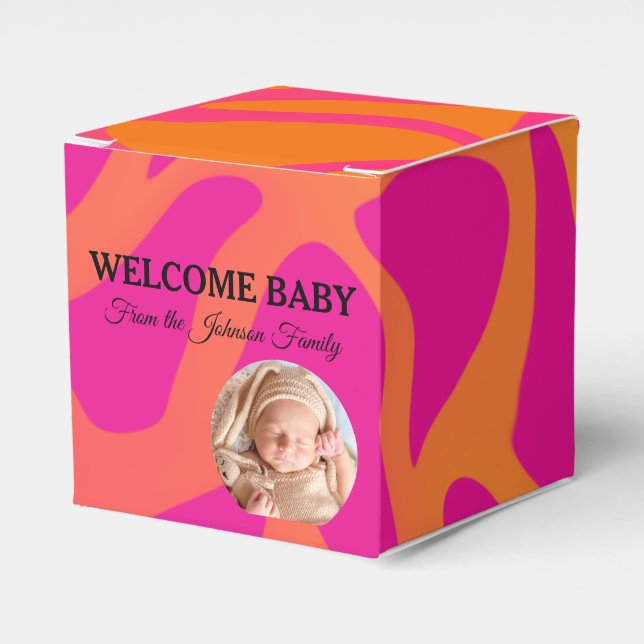 Ballotins Boîte de Faveur à Dégradé Orange et Rose Chaud (Verso)