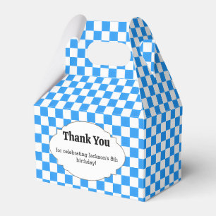 Ballotins Boîte de Faveur à Pignon à Damier Bleu