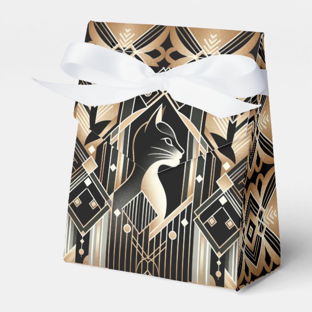 Ballotins Boîte de Faveur Abstraite Chat Noir Décoratif (Verso)