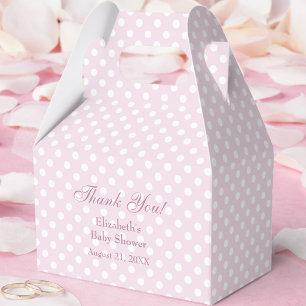 Ballotins Boîte de Faveur de Baby Shower à Points Polka Rose
