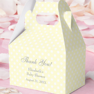 Ballotins Boîte de faveur de Baby Shower à pois jaunes