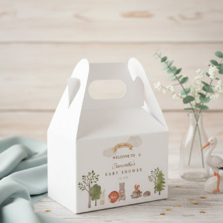 Ballotins Boîte de Faveur de Baby Shower Animaux de la Forêt