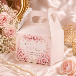 Ballotins Boîte de faveur de Baby Shower avec Ruban Rose   F