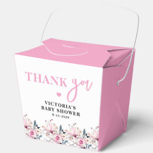 Ballotins Boîte de faveur de Baby Shower Fleur Rose Bébé en