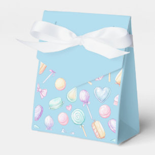 Ballotins "Boîte de faveur de ballon et de cœur pastel bleu"