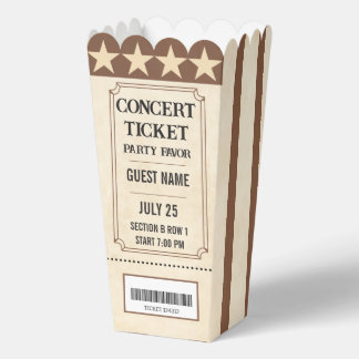 Ballotins Boîte de faveur de billet de concert vintage | Évé
