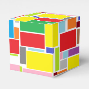 Ballotins Boîte de Faveur de Cadeau en Papier de Blocs Color