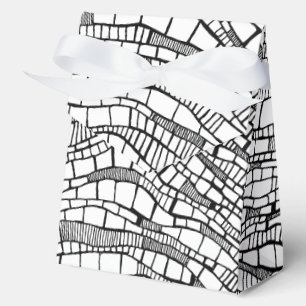 Ballotins Boîte de faveur de design de stylo noir et blanc a