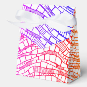 Ballotins Boîte de faveur de design multicolore abstrait