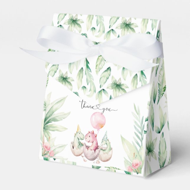 Ballotins Boîte de faveur de dinosaure rose (Verso)