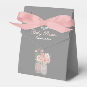 Ballotins Boîte de faveur de douche bébé rose grise Sweet Ma