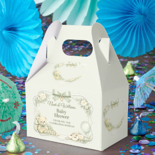 Ballotins Boîte de faveur de douche de bébé en ours en peluc