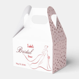 Ballotins Boîte de faveur de douche de mariage à pois rose