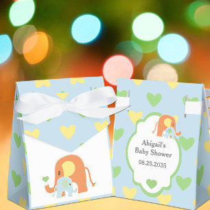 Ballotins Boîte de faveur de douche pour éléphant bébé garço