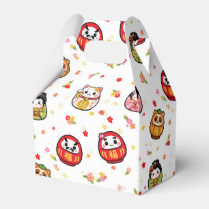 Ballotins boîte de faveur de fête de motif japonais daruma