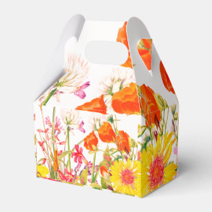 Ballotins Boîte de faveur de florales orange, rose et jaune