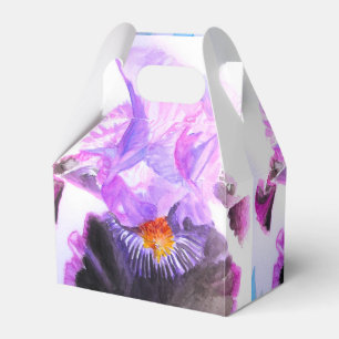 Ballotins Boîte de faveur de gâteau de mariage Iris Fleurs d