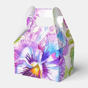 Ballotins Boîte de faveur de gâteau de mariage Violet Pensée