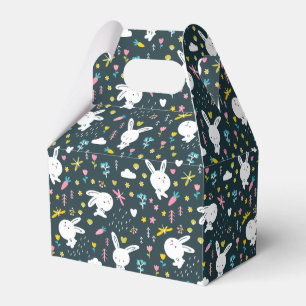 Ballotins Boîte de faveur de lapins floraux de printemps