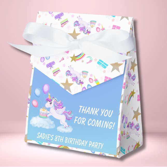 Ballotins Boîte de faveur de licorne d'anniversaire avec gât (Créateur téléchargé)