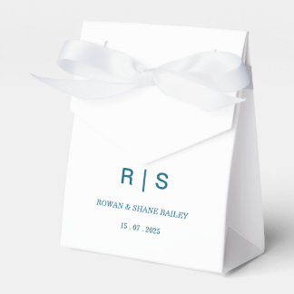 Ballotins Boîte de Faveur de Mariage à Monogramme Bleu Éléga