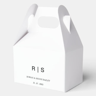 Ballotins Boîte de Faveur de Mariage à Monogramme Noir & Bla