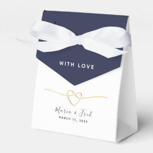 Ballotins Boîte de faveur de mariage bleu marine moderne