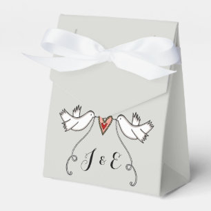 Ballotins Boîte de faveur de mariage colombes blanches perso