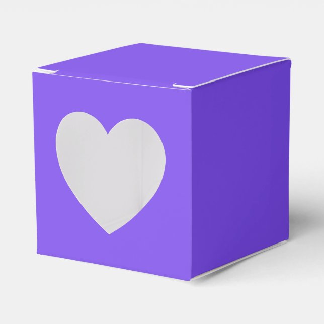 Ballotins Boîte de Faveur de Mariage de Coeur Violet (Verso)