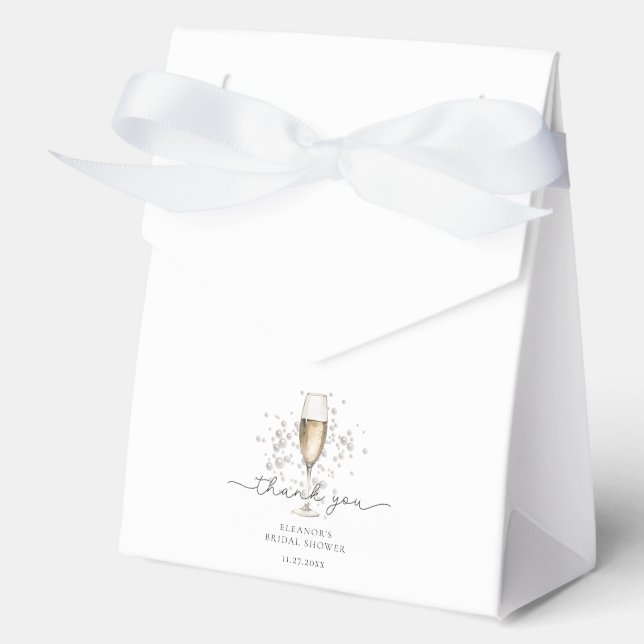 Ballotins Boîte de faveur de mariage élégante Perles & Prose (Recto)