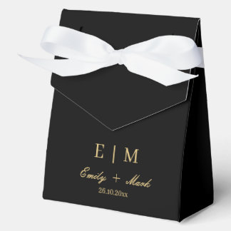 Ballotins Boîte de faveur de mariage en or noir Luxe Personn