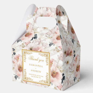 Ballotins Boîte de faveur de mariage en or rose pâle et soph